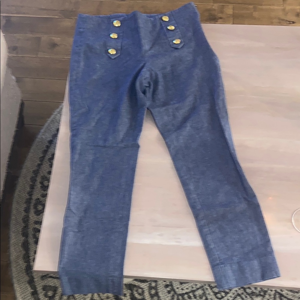 Blue Pants with Button Detail